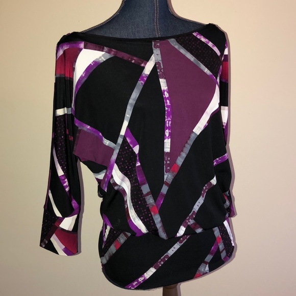 White House Black Market Tops - White House Black Market Geometric Banded Top